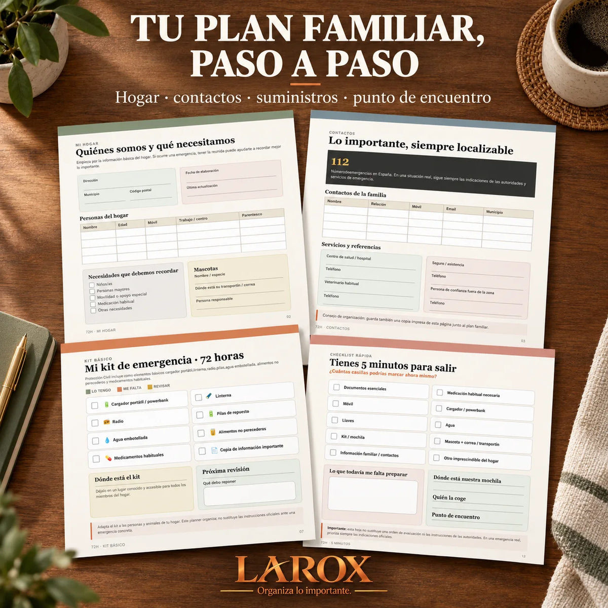 72H organiza contactos, rutas, documentos, suministros y plan familiar