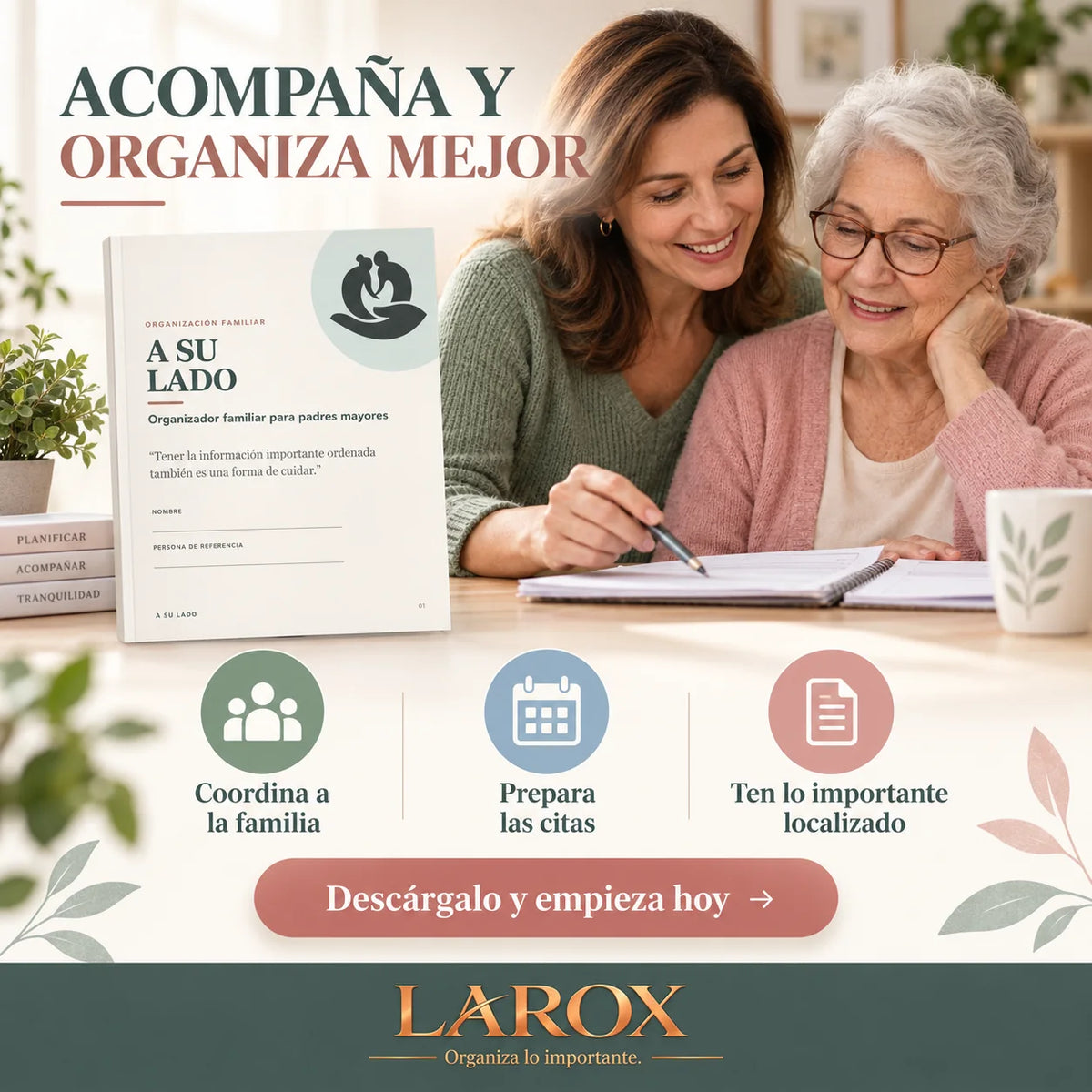 Organiza la información y coordinación de cuidados familiares con A SU LADO