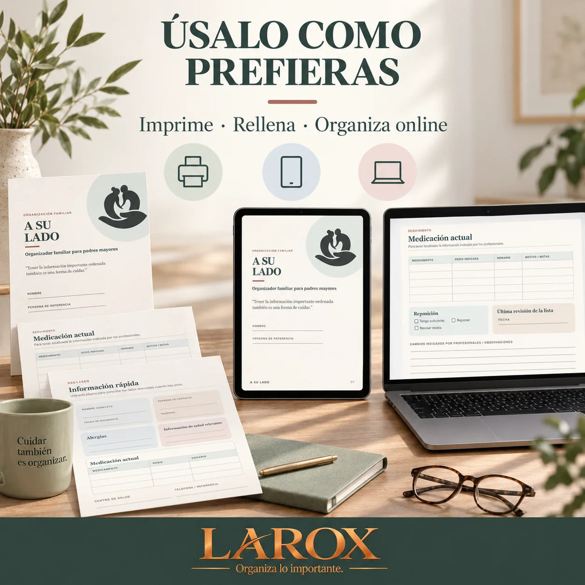A SU LADO puede usarse impreso, en PDF o en Google Sheets