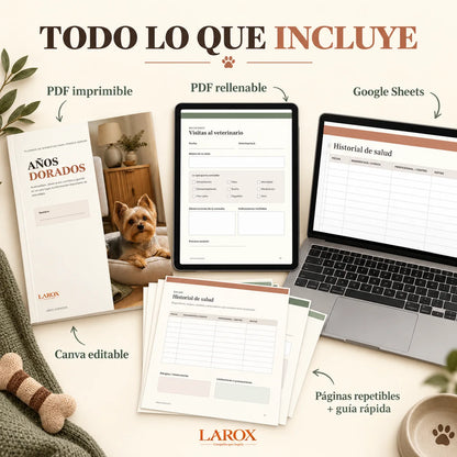 Contenido incluido en AÑOS DORADOS: PDF, Google Sheets, Canva y guía
