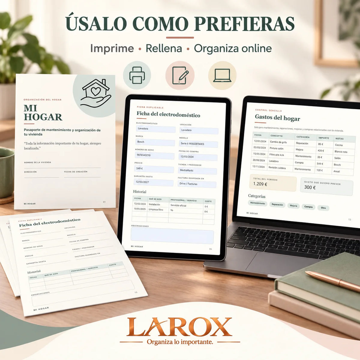 MI HOGAR puede usarse impreso, en PDF o en Google Sheets