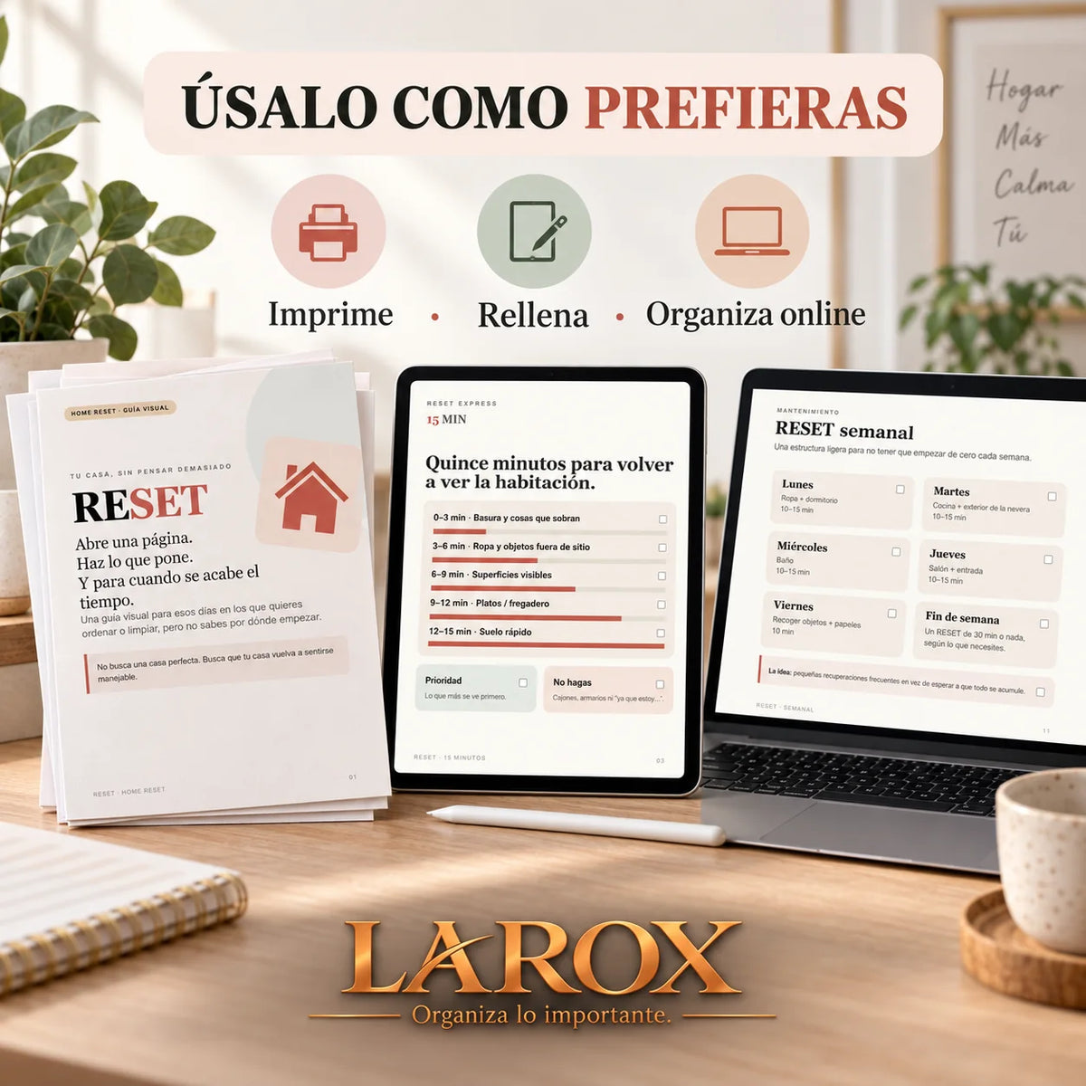RESET puede usarse impreso, en PDF o en Google Sheets