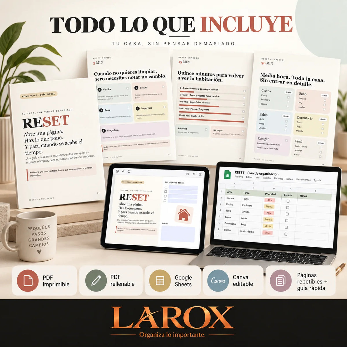 RESET de 5, 15 y 30 minutos y rutinas por habitación